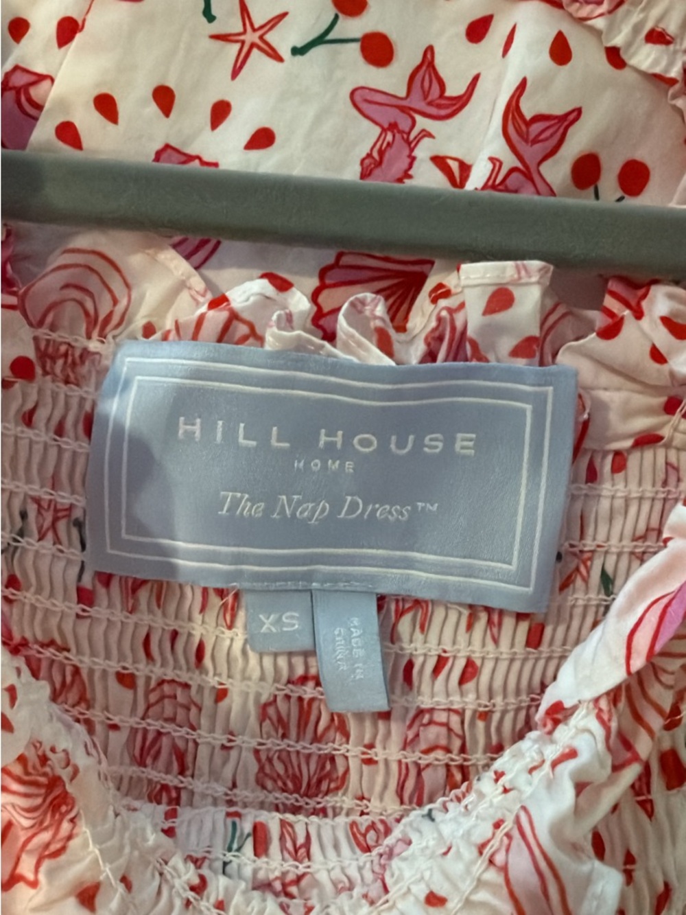 Hill House Home XS Mermaid Pink Shell-Print Ellie Dress - Picture 3 of 3